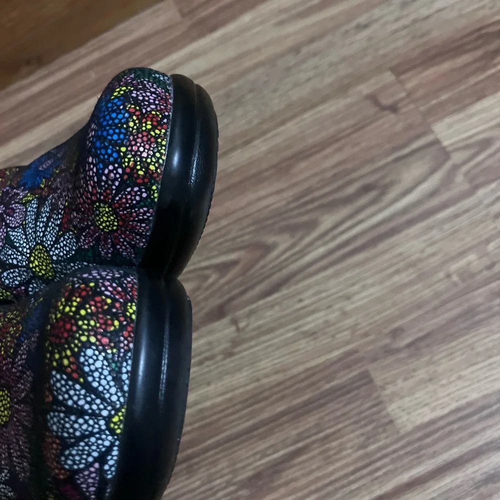 Alegria Black Multicolor Floral Slip-On Clogs with Mosaic Flowers - Picture 7 of 9